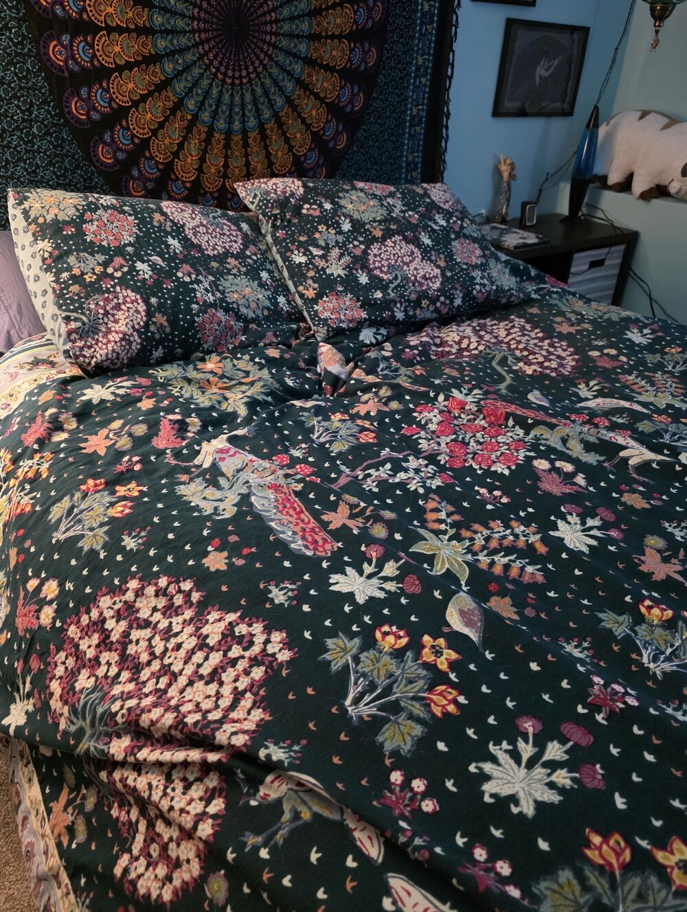 Anthroplogie Midnight Grove Duvet Cover And Shams